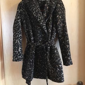 leopard print wrap coat